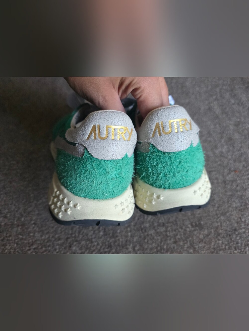 NEW AUTRY women's reelwind low sneakers in green nylon and suede size 38 - Picture 7 of 8